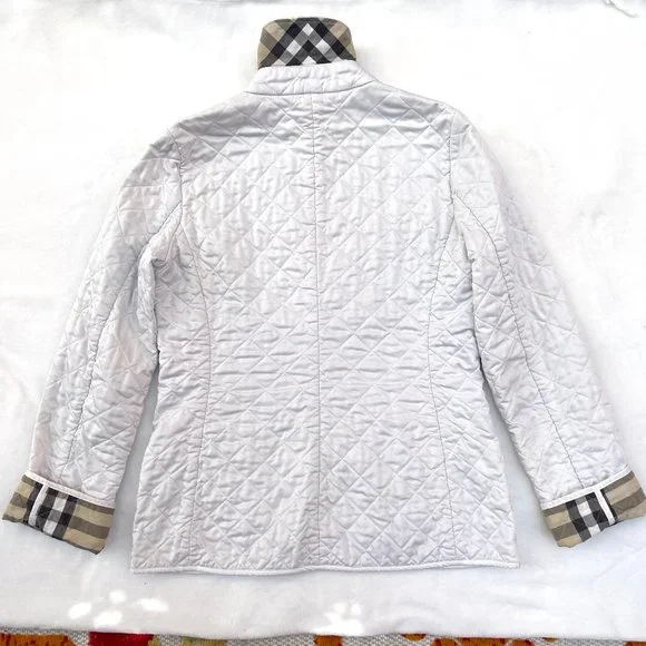 Auc BURBERRY LONDON white nova check quilted jacket S - Picture 7 of 14